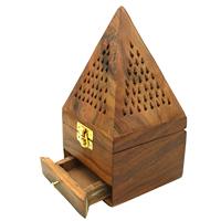 Quemador de Incienso de Madera con Incrustaciones de Hueso Hecho a Mano para Aromaterapia Religiosa, Meditación, Fragancia para el Hogar, Diseño Personalizado de Alta Calidad