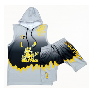 Sweat à capuche sans manches en polyester personnalisé de haute qualité 7 7 conception de sublimation d'uniforme d'entraînement grande taille pour les adultes en gros personnalisé - Product Image 1