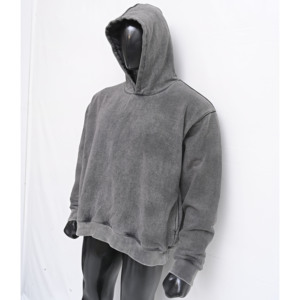 Acid Wash Streetwear Heavyweight Fleece Hoodie Hombres Oversized Acid Washed Hoodie Personalizado de alta calidad Bordado logo Transpirable - Product Image 3