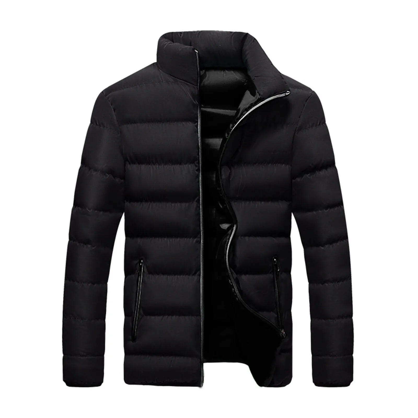 New Warm Thick Men Winter Casual Mens Outwear Coats Solid Stand Collar Male Windbreak Lightweight Jacket Men's Puffer