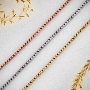 Bracelet tennis en diamant moissanite de luxe, plaqué or rose, saphir, clarté VVS, haute qualité, bijoux de mode pour femmes - Product Image 6