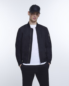 Chaqueta de bombardero con cremallera personalizable de alta calidad para hombre nueva chaqueta de invierno negra de servicio OEM de moda - Product Image 1