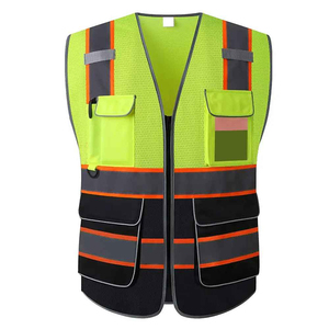 Chaleco de alta visibilidad al por mayor con correas de seguridad 100% poliéster ropa de trabajo de alta visibilidad para la Seguridad Vial Chaleco de alta visibilidad al por mayor chaquetas - Product Image 1