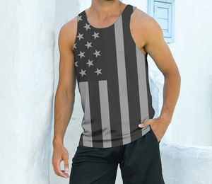 Impresión personalizada al por mayor precio de los hombres Stringer Tank Top Muscle Fitness Gym Wear 100% algodón poliéster Material hombre Tank Tops - Product Image 3