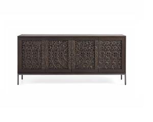 Modern 4-Door CNC Carved Wood <b>Sideboard</b> Cabinet-Eco-Friendly Durable Storage <b>for</b> Bedroom Entry Farmhouse <b>Kitchen</b> Bathroom Dining - Product Image 1