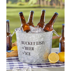 Cubo de cerveza de Metal galvanizado con lista de cubos, bañera de hielo impresa para bebidas, fiestas, barbacoa, Picnic, Enfriador de bebidas al aire libre - Product Image 1