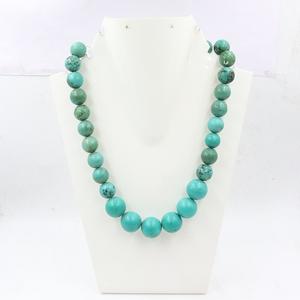 INDIA GEMS Collar de Turquesa Tibetana Natural de Calidad con Cuentas de Piedras Preciosas Sueltas de Acero Inoxidable Cristiano, Calidad Clásica AAA - Product Image 1