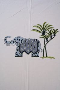 Elephant Indian Design Cotton Bedshee With 2 <b>Pillow</b> Covers Hand Block Printed Bedsheet for Home Decor - Product Image 5