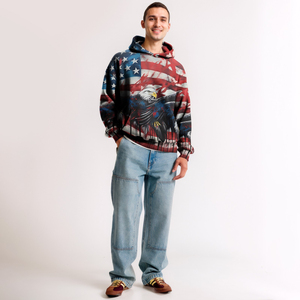 เสื้อสเวตเตอร์มีฮู้ดลายธงสำหรับผู้ชาย, เสื้อสเวตเชิ้ตมีฮู้ดทรงหลวมแนวสตรีทเสื้อ Y2k พิมพ์ลายกราฟิกสำหรับผู้ชายเนื้อผ้าที่มีน้ำหนักเบา - Product Image 3