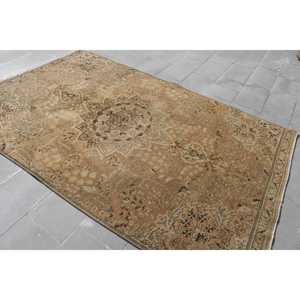 พรมตุรกีวินเทจ ขนาด 5.7x9 ฟุต พรมลายจุดสีน้ำตาลขนาดใหญ่ - Product Image 2