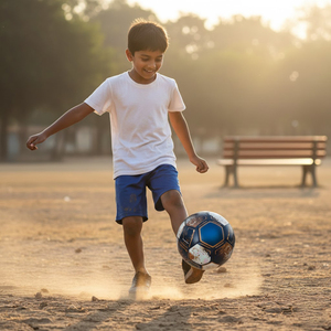 Mini ballon de football en PVC de qualité supérieure pour enfants et tout-petits, pliable, pour usage domestique, cousu à la machine, avec pompe et boîte cadeau - Product Image 3