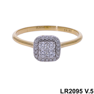 Bague de fiançailles en or rose avec diamant naturel carré, halo pavé, diamants sertis, plaqué rhodium pour un look élégant et magnifique - Product Image 2