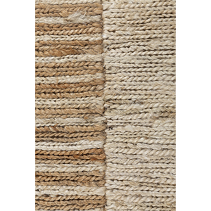 พรมปูพื้นทำมือจากปอกระเจาและป่านลายทางสีเบจและสีน้ำตาลแบบทอเรียบสำหรับใช้ในบ้านและทางเดิน-PKJT-155 - Product Image 3