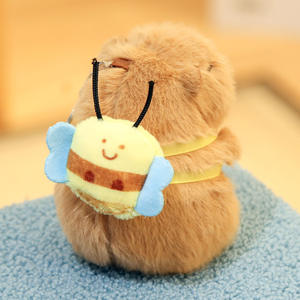 Llavero de peluche de capibara con disfraces: mochila, comida, <span class=keywords><strong>hamburguesa</strong></span>, patatas fritas, <span class=keywords><strong>pirata</strong></span>, chef, croissant, abeja, capibara de peluche, juguete de peluche - Product Image 2