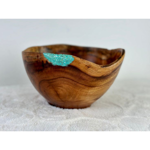 Tazón de comida de madera y resina hecho a mano, ideal para la decoración elegante del hogar y el uso diario de postres y frutas grandes - Product Image 3