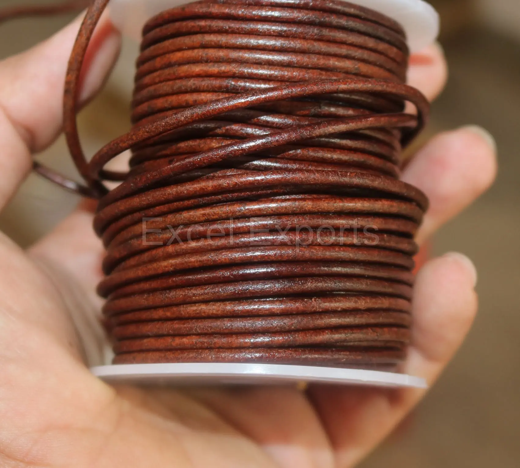 Cordons ronds en cuir marron Antique, 2mm, 100 mètres, corde pour la fabrication de bijoux, tressage, enveloppes, kit de bricolage artisanal