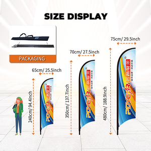 Bandera de Plumas con Logotipo Personalizado, <span class=keywords><strong>Precio</strong></span> al por Mayor, Logotipo Comercial, Publicidad Exterior, Ensamblaje Rápido, Bandera Voladora para Ferias Comerciales - Product Image 5