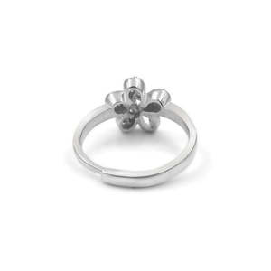 NOVAMART Fine Zarkan Pure <b>925</b> <b>Silver</b> <b>Ring</b> with Cute Flower Geometric Pattern Rhodium/Gold Plating for Everyday Wear Wedding Hand - Product Image 5