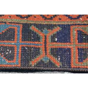 พรมทอสีเบจสไตล์ตุรกีโบราณขนาด2.4 x 4.5ft พรมขนสัตว์สำหรับห้องนั่งเล่นทำจากผ้าขนสัตว์แผ่นรองกันด้วยยางลายทางสำหรับโถงทางเดินสี่เหลี่ยมผืนผ้า - Product Image 5