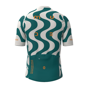 Maillot de cyclisme pour hommes SOLACE Curvy vert - Respirant, léger, imperméable, manches courtes, pour vélo de route - Product Image 5
