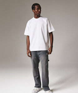 T-shirt Streetwear 100% Coton Coupe Oversize Col Rond Manches Courtes Couleur Unie Décontracté Épaules Tombantes en Maille Jersey - Product Image 2