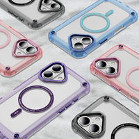Fundas Magnéticas para Teléfono de Diseño Popular, Semitransparentes, Resistentes a Impactos, de TPU+Acrílico, para 16 15 14 13 12 11