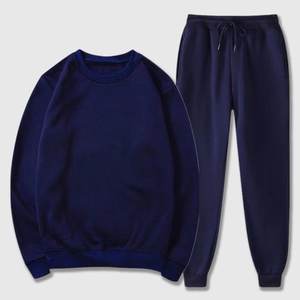 Ensemble de survêtements pour hommes pulls à manches longues de couleur unie, pantalons longs à cordon de serrage, tenues d'hiver et d'automne - Product Image 3