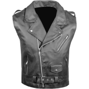 Chaleco de cuero genuino para hombre más vendido, nuevo estilo, Top de motorista al aire libre para invierno, tela ligera transpirable, decoración de bolsillo - Product Image 5