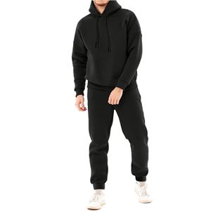 ชุดเสื้อนอกสวมหัวมีฮู้ดผ้าฟลีซสำหรับผู้ชายชุดวิ่งออกกำลังกาย2ชิ้นแบบปรับแต่งได้สำหรับฤดูหนาว - Product Image 1