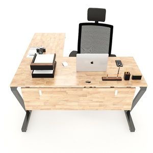 Bureau en L de luxe minimaliste VConcept HBVC016 140x150 avec double moteur et pieds métalliques assemblés pour chambre à coucher - Product Image 2