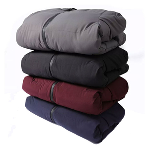 Customize Winter 2026 Canvas Stand Collar Puffer Cotton Filled Front <b>Logo</b> Jacket for Men - Product Image 3