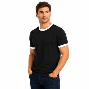 High Quality <b>Men</b> T <b>Shirt</b> Solid Colour O Neck Tee Comfortable Breathable Cotton 220g Regular Fit Casual Streetwear Short Sleeve - Product Image 4