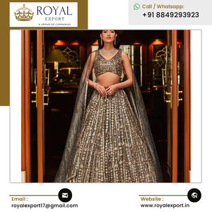 Hermoso diseñador de moda Ropa DE BODA Calidad Premium Malai Satén Secuencia Trabajo Lehenga Choli a buen precio - Product Image 5