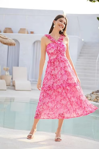 100% polyester mousseline de soie tissu textile pour femmes robe - Product Image 6