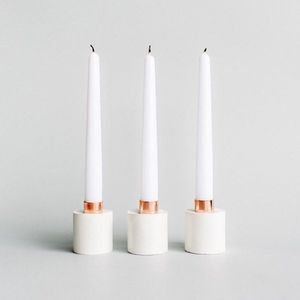 Lot de 3 bougeoirs en marbre blanc de qualité supérieure bougeoir en marbre blanc design vintage bougeoir en marbre Style de luxe - Product Image 1