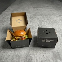 Boîte à hamburger personnalisée imprimée en papier ondulé pour l'emballage des hamburgers à emporter, pour les restaurants de restauration rapide