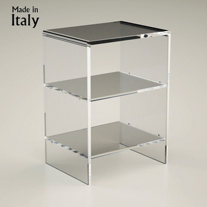 Table d'appoint en plastique transparent moderne, durable et écologique, fabriquée en Italie, pour chambre à coucher, salle à manger, salon - Product Image 1