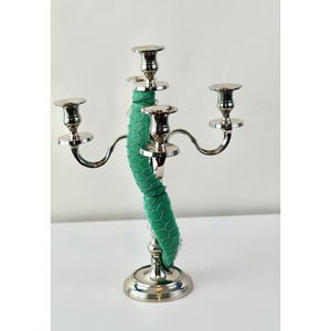 Décoration de table, chandelier à 5 bras en argent, taille personnalisée, porte-bougie, support à bougie, décorations pour mariages et événements - Product Image 6