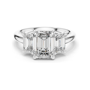 Bague de fiançailles en diamant CVD créé en laboratoire 3 CT VVS-VS-EF, taille émeraude, or 18 carats, 14 carats, 10 carats et argent 925, rose, jaune, blanc - Product Image 1