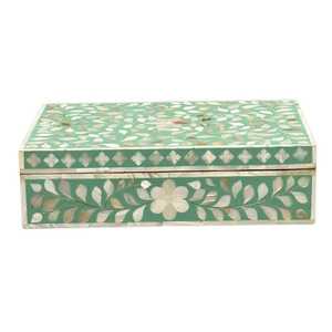 <b>Resin</b> Floral Design Mother of Pearl Bone Inlaid Jewelry Box With faizacraft - Product Image 2