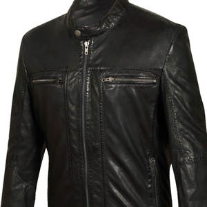 Veste en cuir pour homme de haute qualité, personnalisée, avec col montant en toile, design à capuche, respirante, vêtement d'extérieur pour l'hiver - Product Image 4