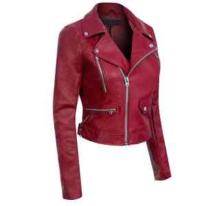 Nouvelle veste en cuir confortable pour femmes, tendance streetwear, en cuir de mouton véritable - Product Image 3