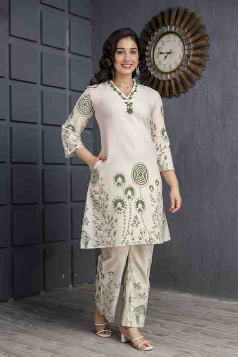 Women's Summer Bohemian Floral Co-Ord Set Casual Cotton Tops and above Knee Pant Dress Hand Block Print for Day Wear or Party