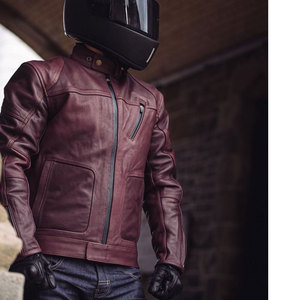 2024 New Style Men's Winter Motorbike <b>Jackets</b> <b>Thin</b> Cow Skin Leather Stand Collar Windproof <b>Waterproof</b> Custom Logo Hot Selling - Product Image 4