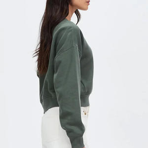 Pas cher prix goutte épaule coton éponge tissu femmes sweat haute qualité Logo personnalisé 2025 femmes vêtements surdimensionnés sweats - Product Image 2