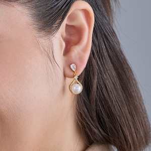 92.5 Sterling <b>Silver</b> <b>Drop</b> <b>Earrings</b> with Water <b>Drop</b> Shape and Tassel Design for Wedding and Party Occasions - Product Image 2