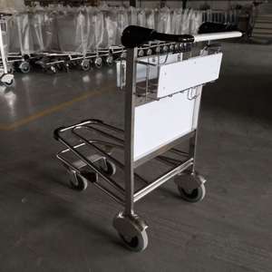 Stainless Steel Airport <b>Luggage</b> <b>Trolley</b> Cart Passenger Baggage Airport <b>Trolley</b> with 4 Wheel and Brake - Product Image 3