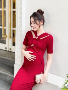 Vestido de maternidad anticontracción de alta calidad para niñas de tela cómoda suave absorbente de sudor de invierno V1211 - Product Image 4