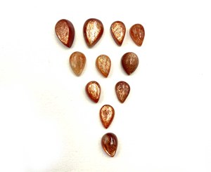 Cabochon de poire en pierre de soleil orange naturelle de haute qualité 3-9 MM IGI certifié pour la fabrication de bijoux pierres précieuses en vrac - Product Image 3