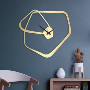 Modern Gold Metal Wall <b>Clock</b> Unique Abstract Wall Art Large Oversized Wooden Century Design Perfect <b>Table</b> Accent - Product Image 2